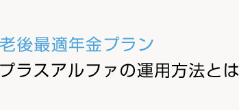 プラスアルファの運用方法