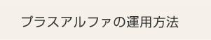 プラスアルファの運用方法